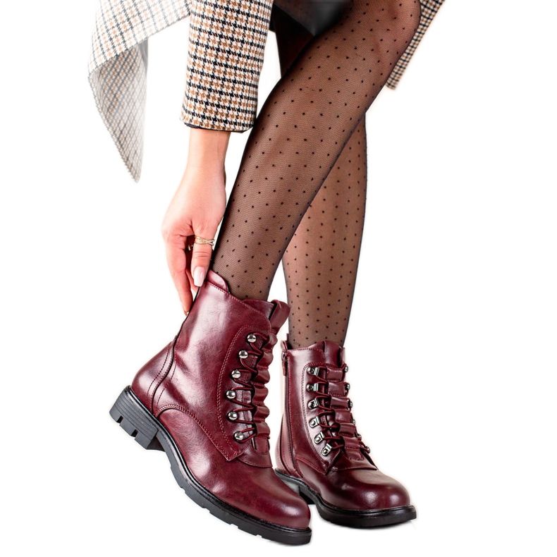 Evento Ghete clasice cu dantelă claret