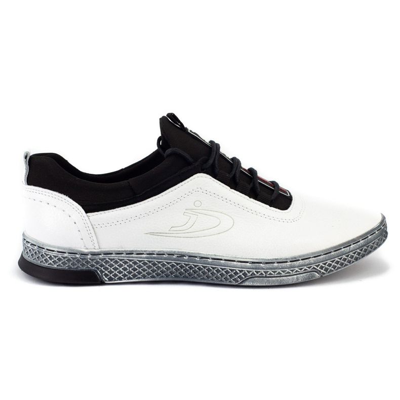 Polbut Pantofi casual din piele pentru bărbați K24 alb