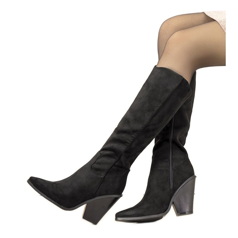 Cizme negre de călărie pe stâlpul Natascia negru