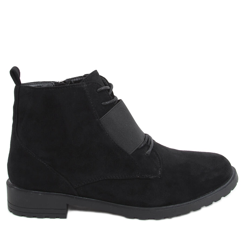 Cizme cu siret Anja Black negru