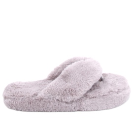 Papuci de blană Bunny Grey gri Papuci de blană Bunny Grey gri