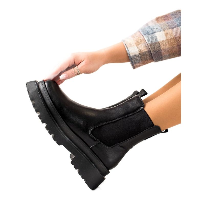 Filippo Cizme Chelsea negre pe platformă negru