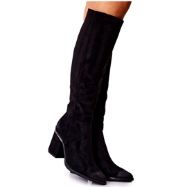 POTOCKI Cizme din piele intoarsa pe o bara Black Corises negru POTOCKI Cizme din piele intoarsa pe o bara Black Corises negru