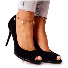 Suede Monnari 0490-020 Tocuri înalte negre negru