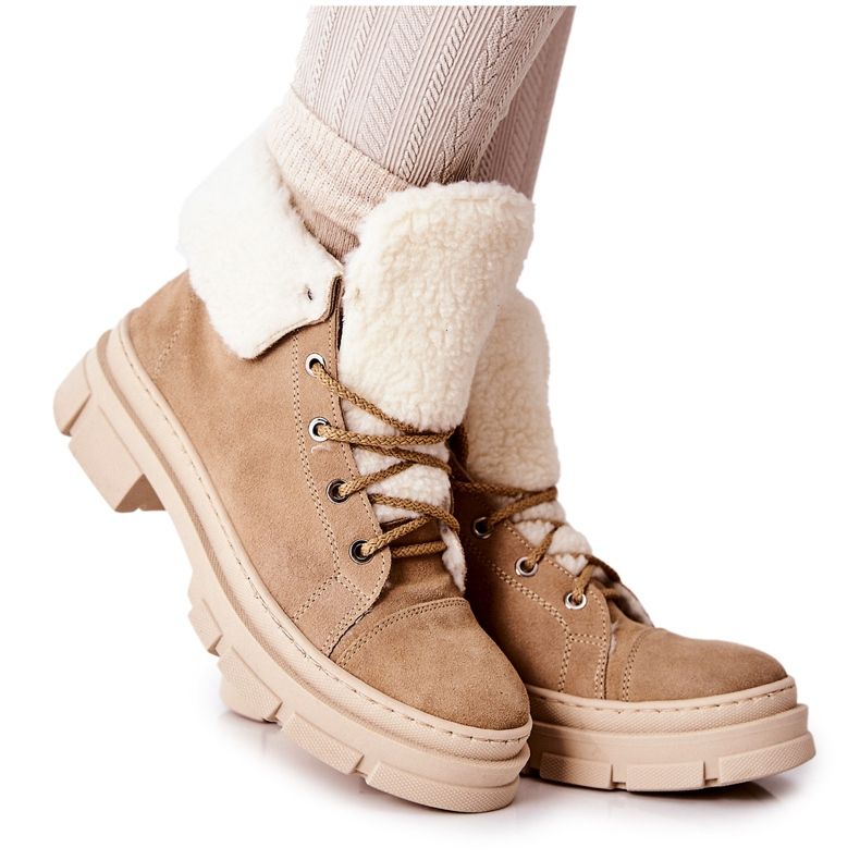 Cizme Tenisi Warm Tied Bej Karley Cizme Tenisi Warm Tied Bej Karley