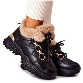 PM1 Black Shiny Black Warm Piele Sport Pantofi negru