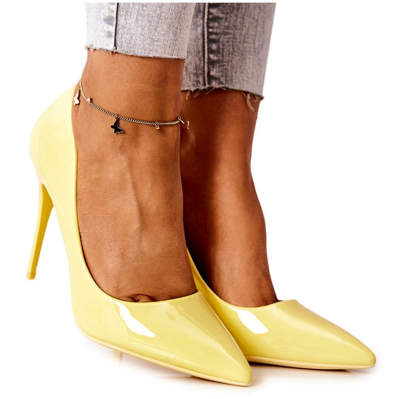 PG2 Tocuri înalte Adrinnah galbene lăcuite elegante