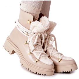 Lewski Shoes Cizme din piele Trappers Tied Lewski Bej deschis 3116 Lewski Shoes Cizme din piele Trappers Tied Lewski Bej deschis 3116
