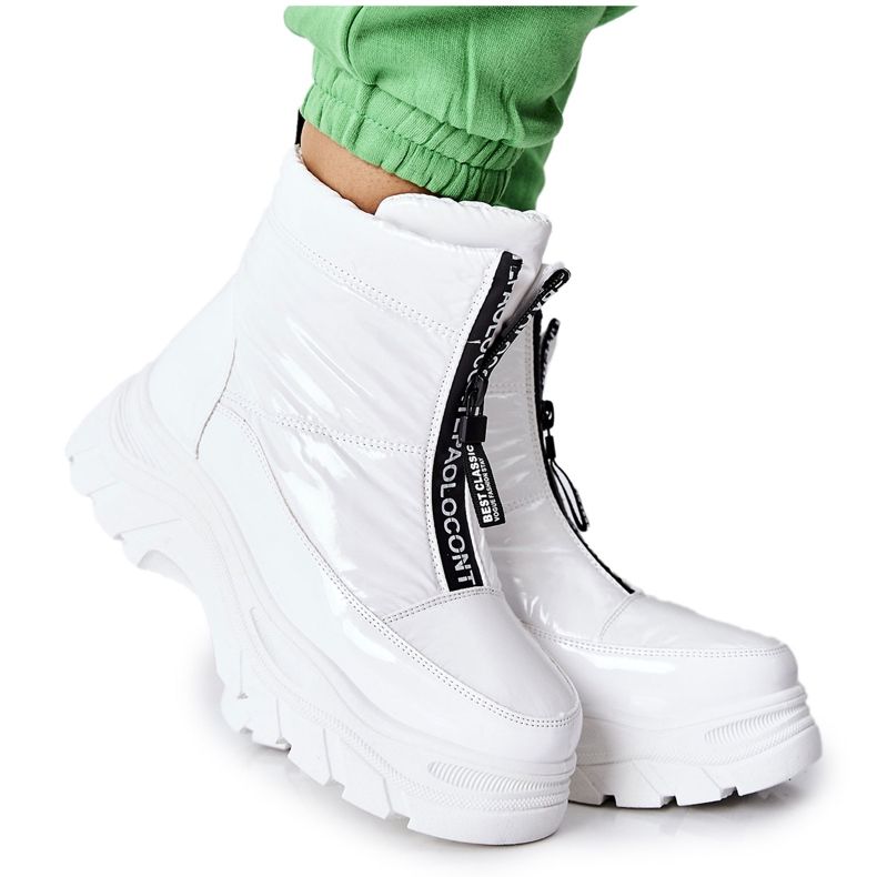 Vinceza Cizme Trappers pentru femei White Echowen alb negru