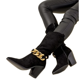 Cizme negre de cowboy pe postul Effie negru Cizme negre de cowboy pe postul Effie negru