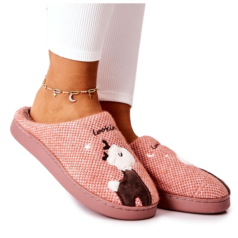 WJ1 Papuci caldi Ren Roz închis Jilly maro