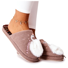 WJ1 Papuci caldi de lebădă maro a lui Rey WJ1 Papuci caldi de lebădă maro a lui Rey