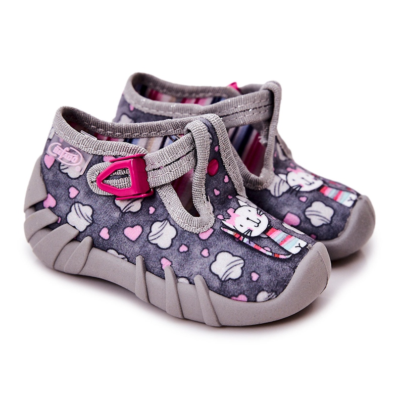 BEFADO S.A. Pantofi Papuci Befado Kotki 110P326 Gri