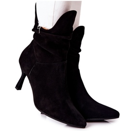 Cizme De Piele Pe Toc Înalt Laura Messi 2427 Negru