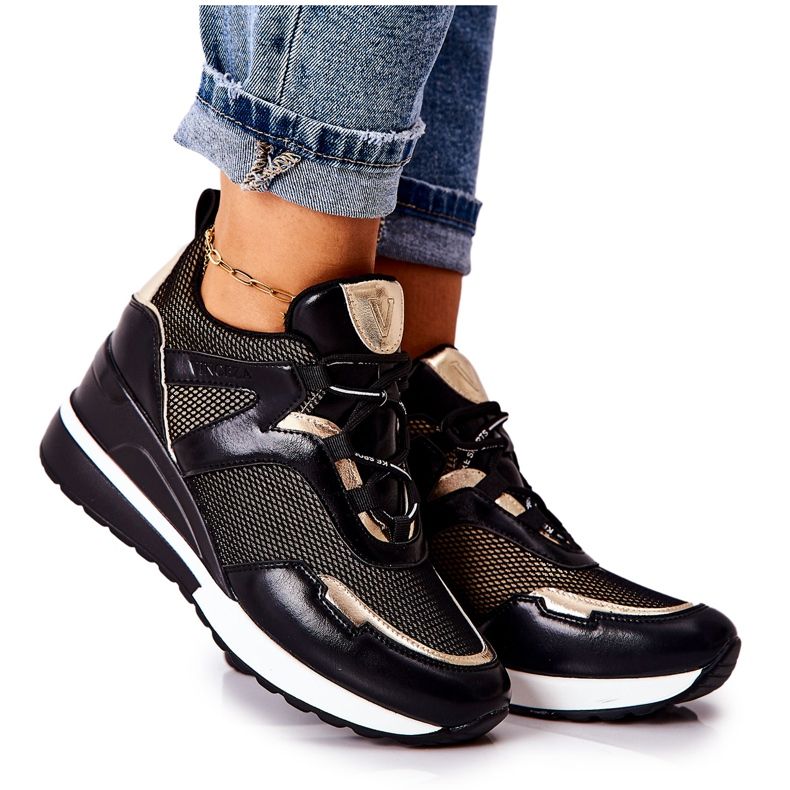 Vinceza Pantofi Sport dama Pantofi Negru-Auriu Colli de aur
