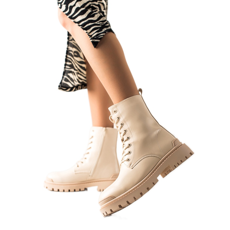 Bona Muncitori cu cordon cu piele ecologică bej