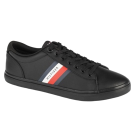 Pantofi Tommy Hilfiger Essential Leather Vulc Stripes FM0FM03722-BDS negru
