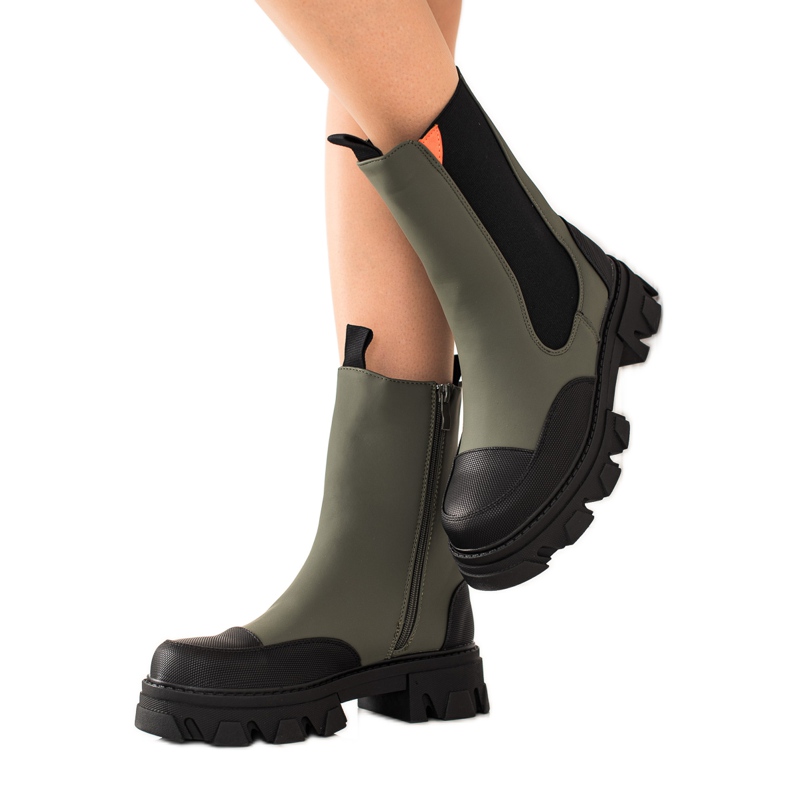 Seastar Cizme de modă de lucru negru kaki