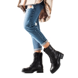 Laura Mode Cizme din piele ecologică negru