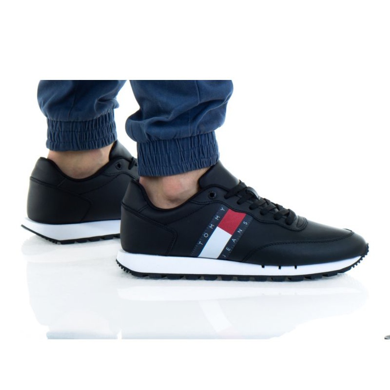 Tommy Hilfiger Pantofi Tommy Jeans Leather Bds M EMOEM00898 alb negru roșu