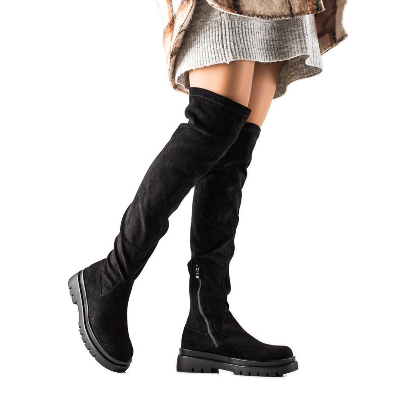 Sixth Sense Cizme din piele de căprioară pe platformă negru