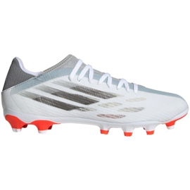 Ghete de fotbal Adidas X Speedflow.3 Mg M FY3270 albastru, alb, gri / argintiu alb