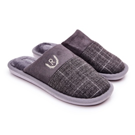 WJ1 Papuci în carouri Blase Gri cald WJ1 Papuci în carouri Blase Gri cald