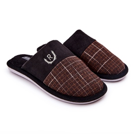WJ1 Papuci în carouri maro cald Blase