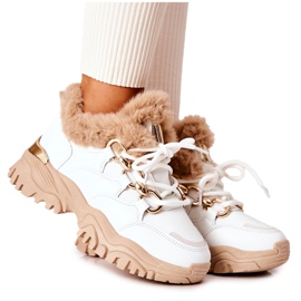 PM1 Pantofi sport izolați din piele alb și bej strălucitor PM1 Pantofi sport izolați din piele alb și bej strălucitor