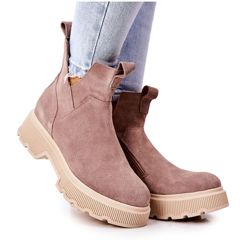 Lewski Shoes Cizme Suede Workery Lewski 3104 / P Cappucino bej