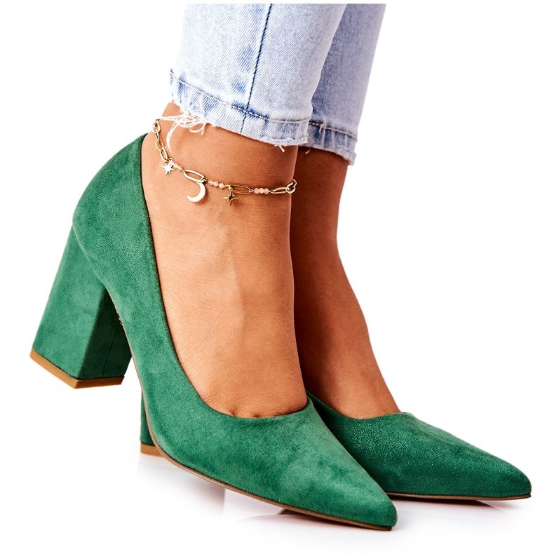 WS1 Pompi Pe Un Stalp De piele intoarsa Verde Florena