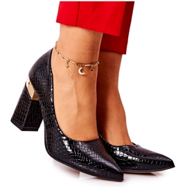 Lewski Shoes Pompi din piele Lewski Snake 3117 Negru Lewski Shoes Pompi din piele Lewski Snake 3117 Negru