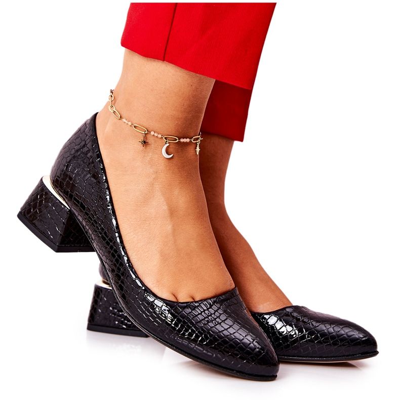 Lewski Shoes Pumps din piele de șarpe Lewski 3118 Negru