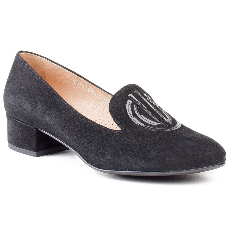 Marco Shoes Pantofi dama din piele intoarsa. lorzii negri negru