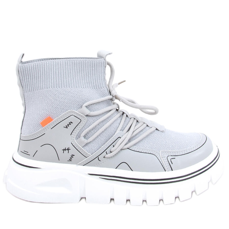 Pantofi sport cu șosete Malin Grey gri Pantofi sport cu șosete Malin Grey gri