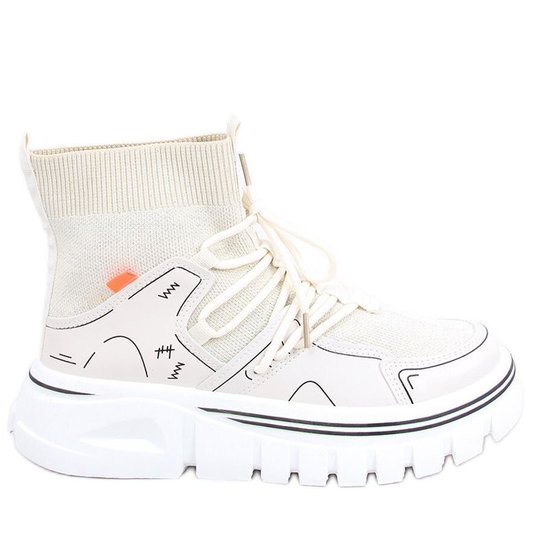 Pantofi sport cu șosete Malin Beige bej