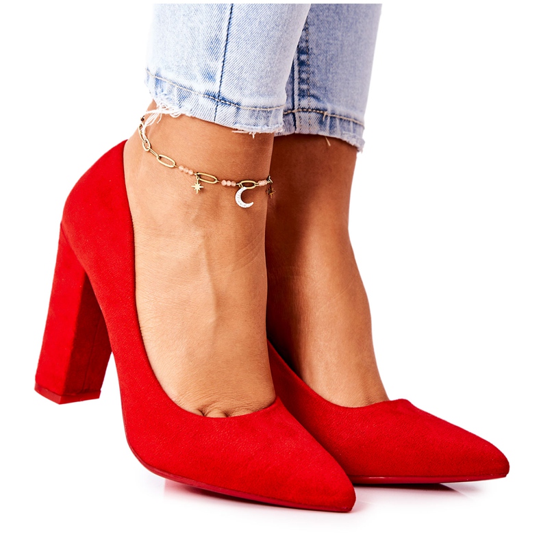 WS1 Pompe din piele intoarsa pe o bara rosu Valoris roșu WS1 Pompe din piele intoarsa pe o bara rosu Valoris roșu