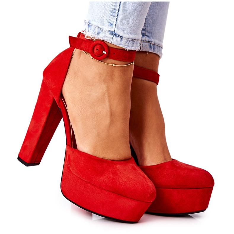 WS1 Pompe Pe O Platformă Post Red Netel Suede roșu