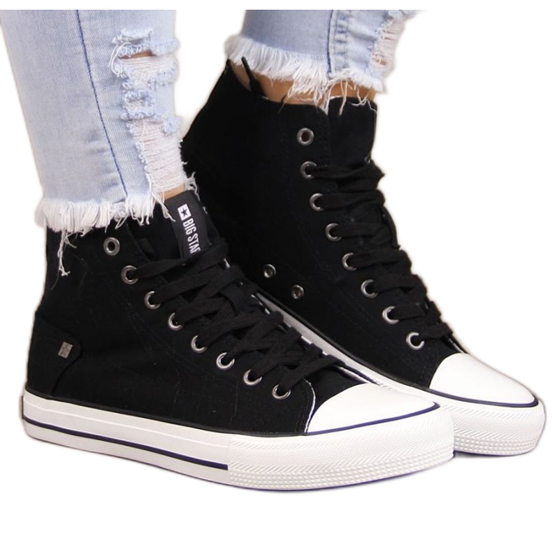 Tenisi înalți Big Star W DD274330 negri negru