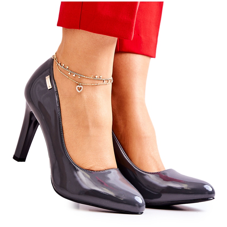 Sergio Leone Pompe de damă lăcuite pe toc, gri închis Campbell