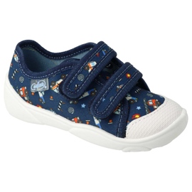 Papuci pentru copii Befado pentru Velcro 907p142 albastru