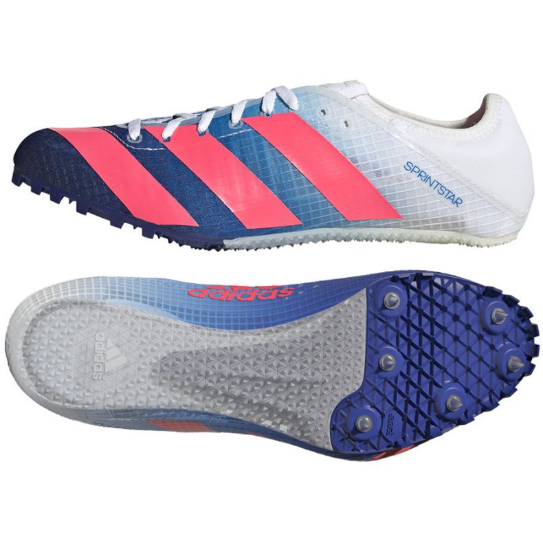 Pantofi cu vârfuri Adidas Sprintstar M GY0940 roșu multicolor Pantofi cu vârfuri Adidas Sprintstar M GY0940 roșu multicolor