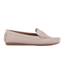 Marco Shoes Mocasini confortabili din piele moale bej