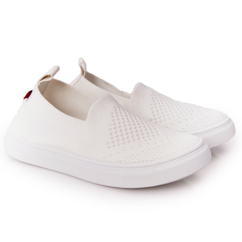Adidași alunecați albi pentru copii Big Star HH374105 Slip-On