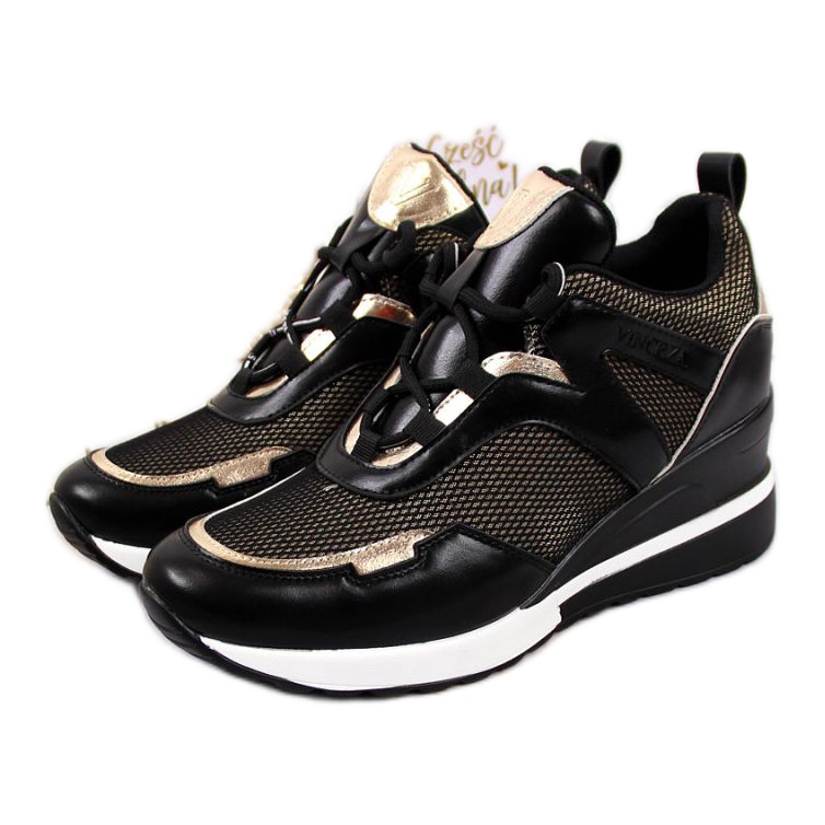 Tenisi cu pană Vinceza JAN63 negri negru