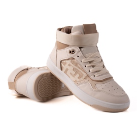 TRENDI Adidași confortabili din velcro bej maro TRENDI Adidași confortabili din velcro bej maro