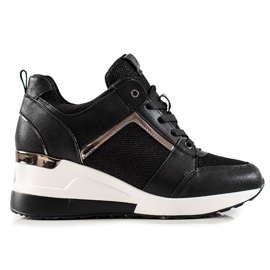 TRENDI Adidași ușori cu pană negru TRENDI Adidași ușori cu pană negru