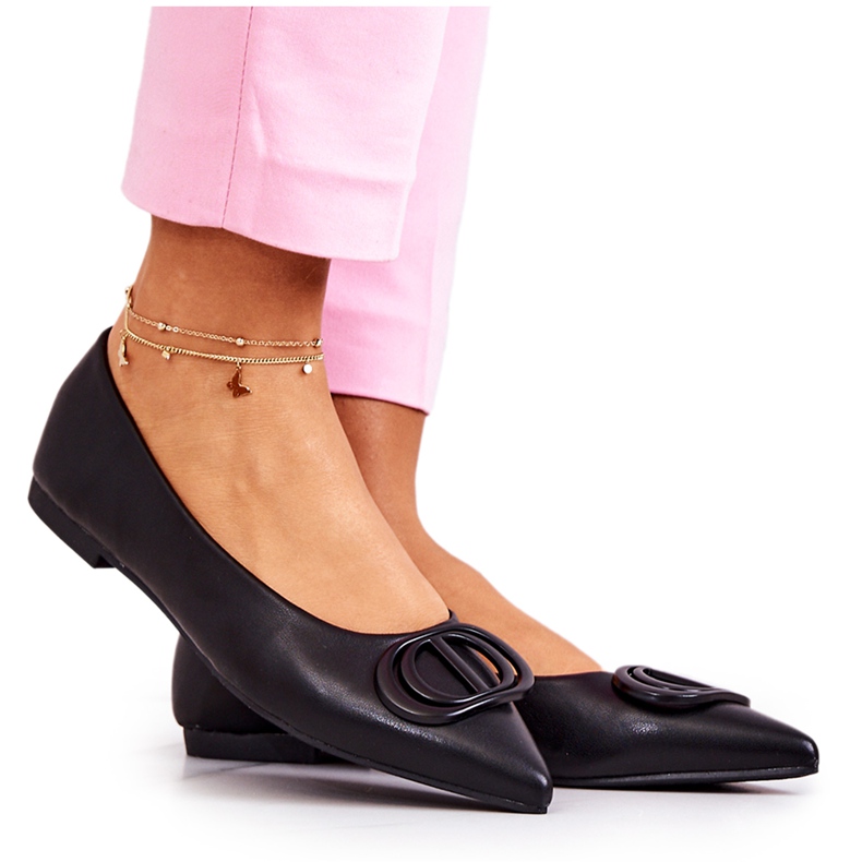 PS1 Balerini din piele din Spitz Black Rachelle negru