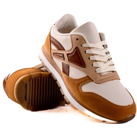TRENDI Pantofi sport casual bej maro TRENDI Pantofi sport casual bej maro