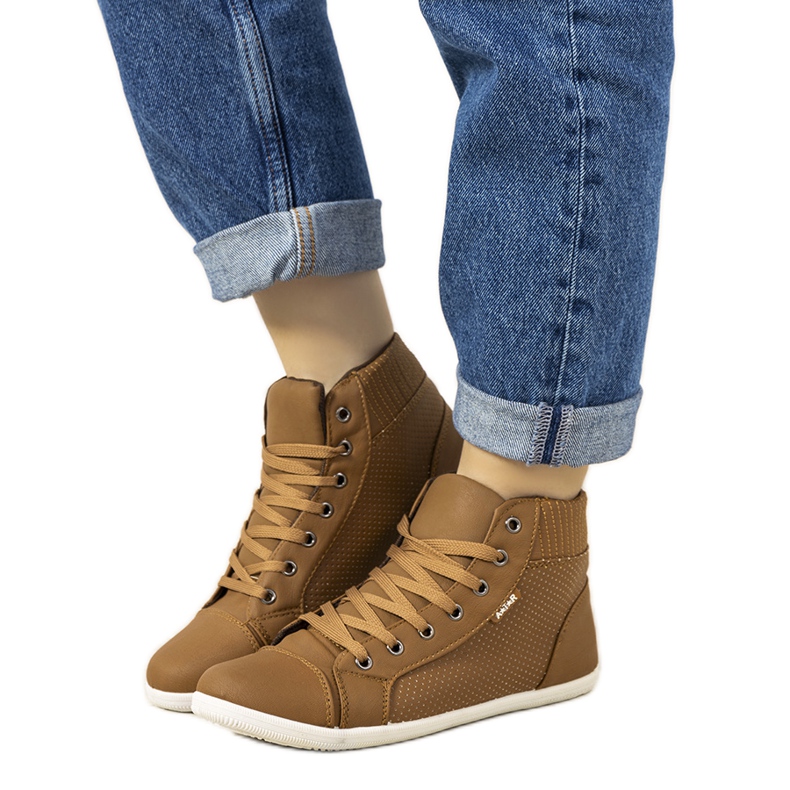 Tenisi Chartier maro până la glezne Tenisi Chartier maro până la glezne